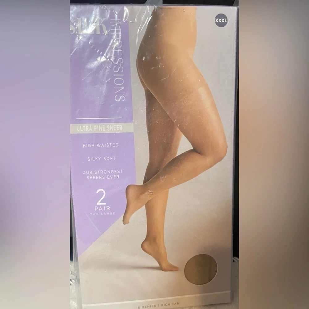 Silk Impressions Ultra Fine‎ Sheer Tights! Size XXXL! New in original packaging!